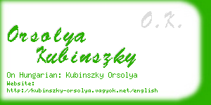 orsolya kubinszky business card